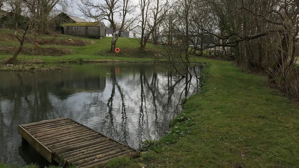 A pond at Dolcoed camping site