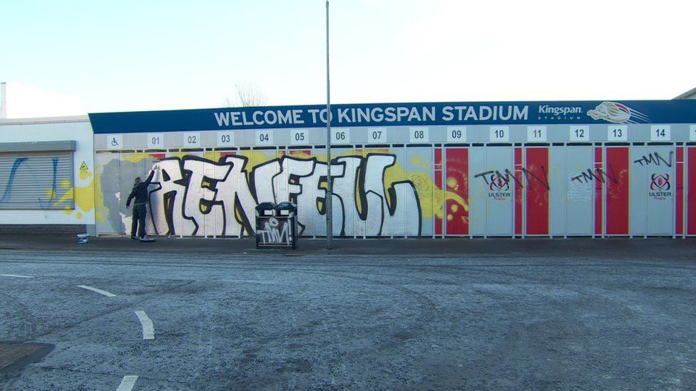 Graffiti Kingspan ground