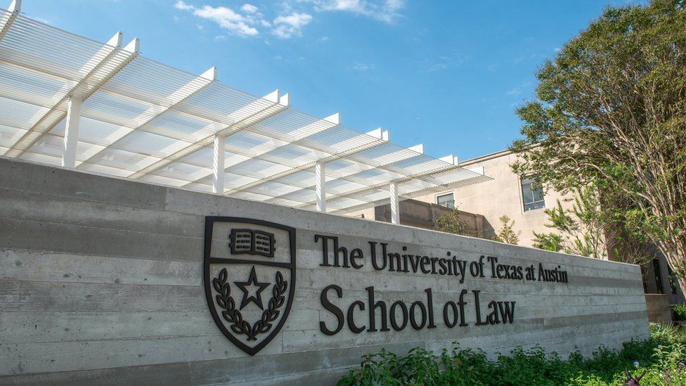 University of Texas School of Law sign