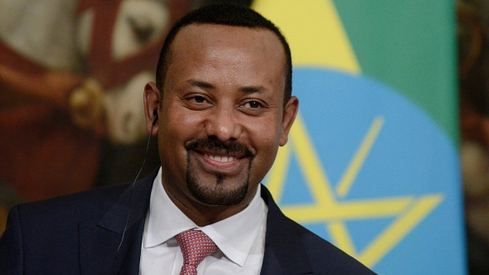 Prime Minister Abiy Ahmed Ali at a meeting in Rome