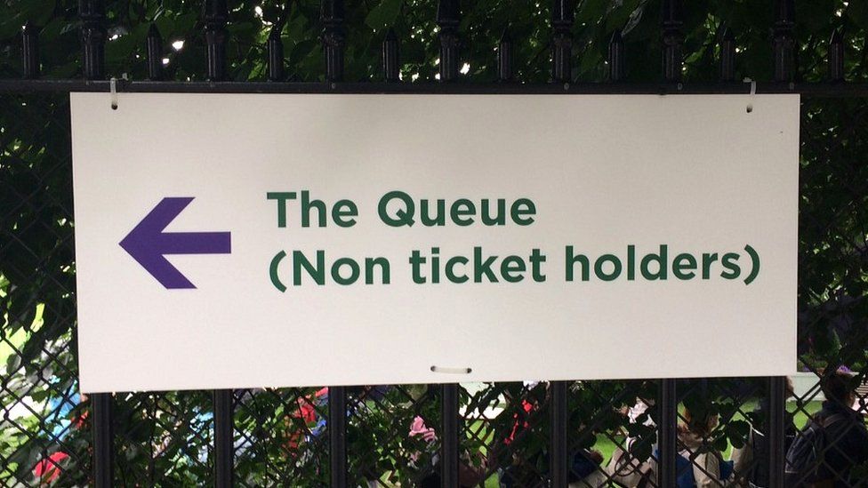 Sign for the queue