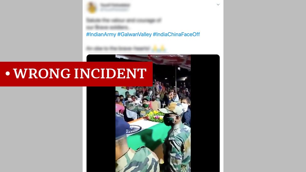 Screen grab of video labelled wrong incident