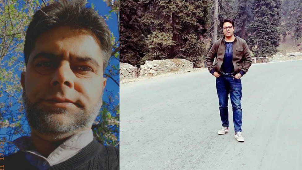Photos of Altaf Bhat, left, and Mudasir Gul