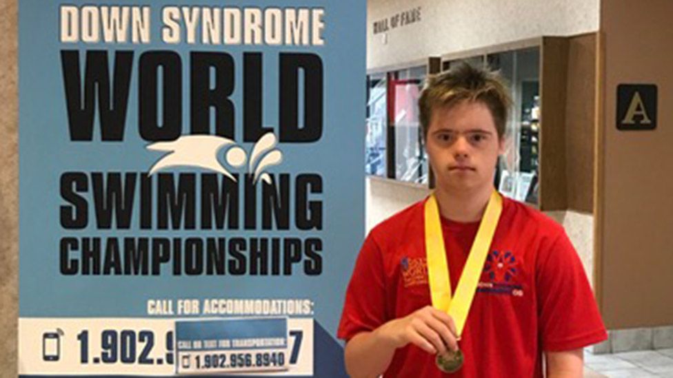 Dylan at the swimming world championships