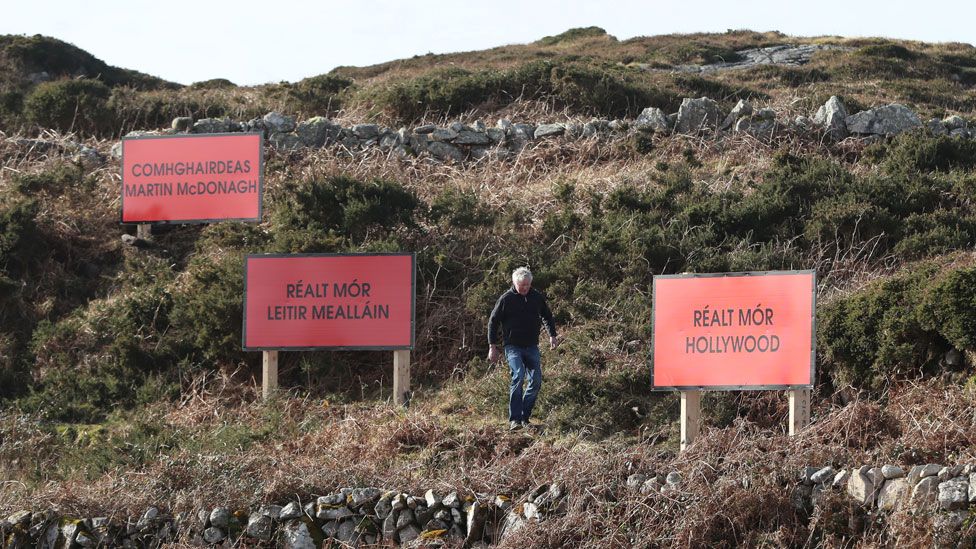 Three billboards praising Martin McDonagh in County Galway