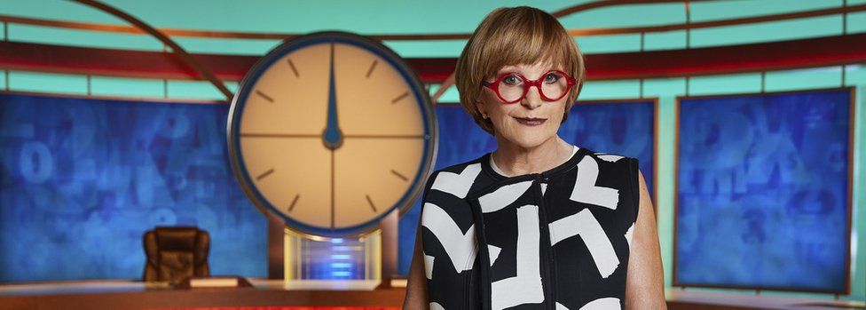Anne Robinson on the set of Countdown