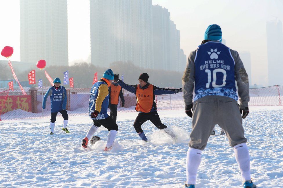 Football at the Harbin International Ice and Snow Festival