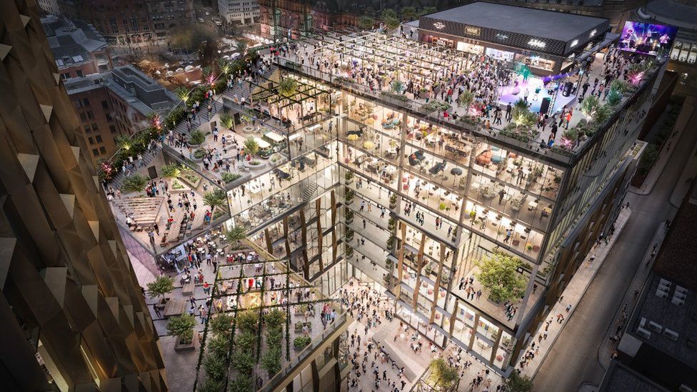 Gary Neville Work begins on delayed £200m Manchester towers BBC News