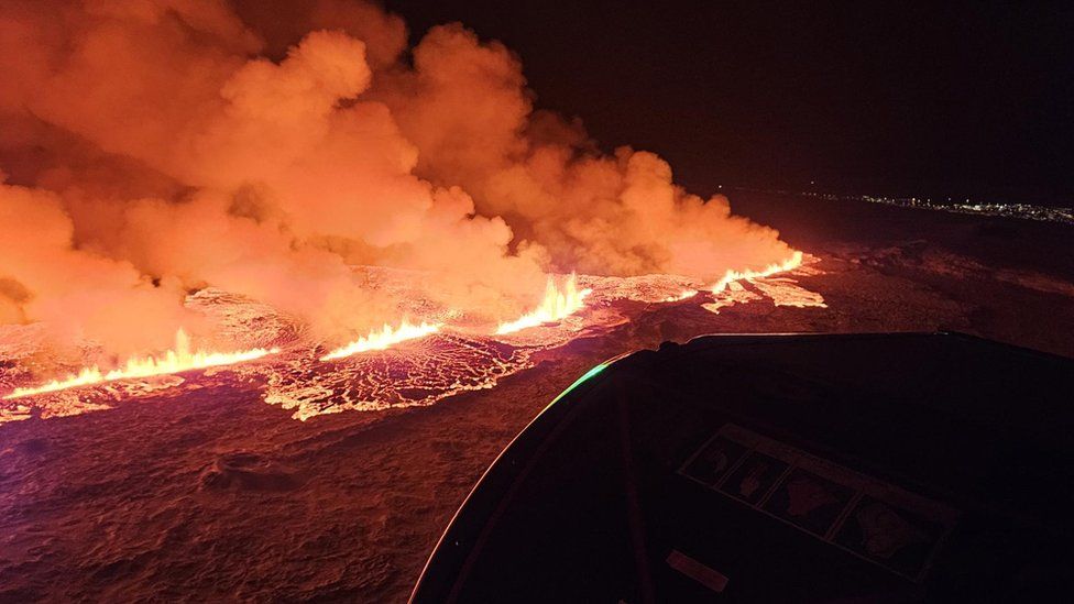 Iceland volcano erupts