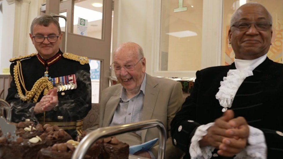 Harold Jones during 100th birthday celebrations