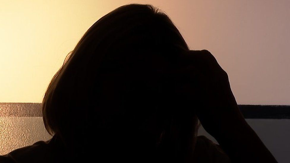 Silhouette of domestic abuse survivor