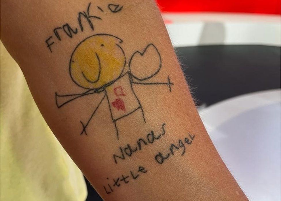 Family tattoo drawn by Frankie
