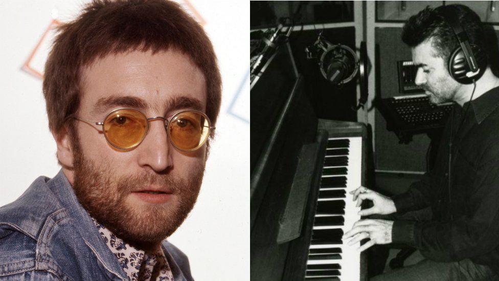 john lennon playing piano