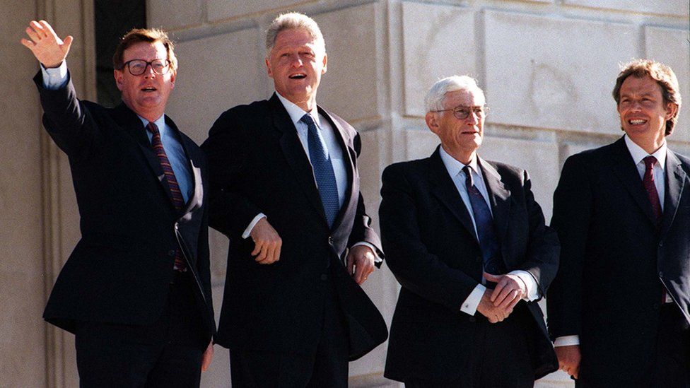 David Trimble, Bill Clinton, Seamus Mallon and Tony Blair