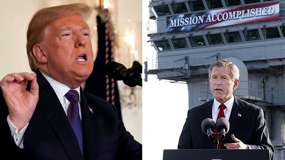 Composite picture of Trump and George W Bush
