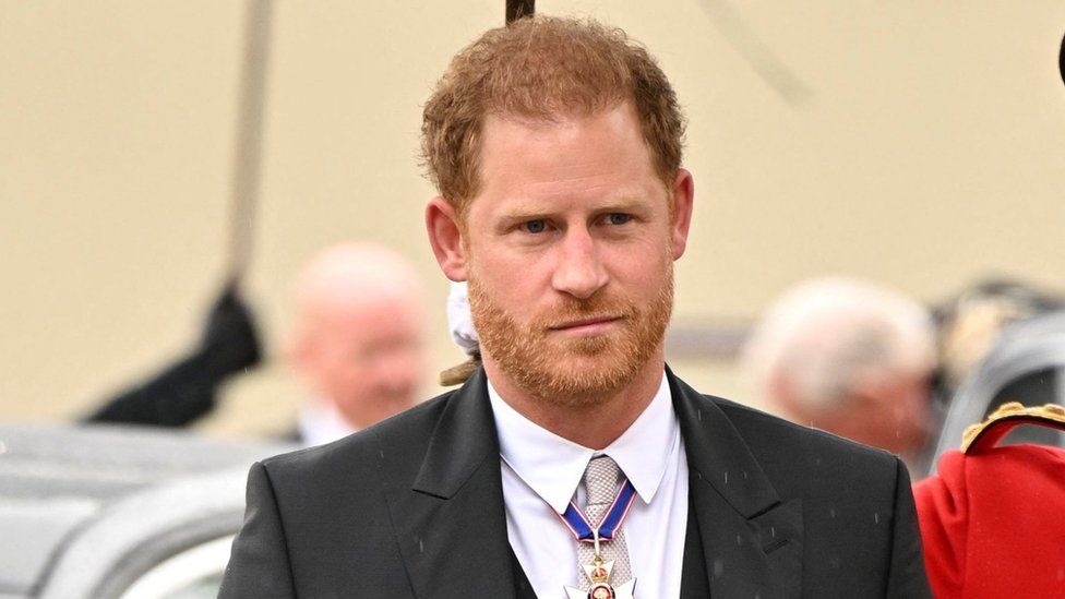 Prince Harry astatine  his begetter  King Charles' Coronation