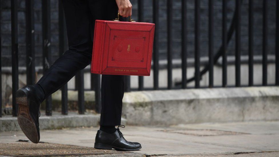 Rishi Sunak with the Budget red box when he was Chancellor