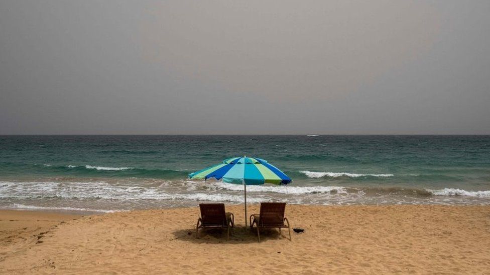 A vast cloud of Sahara dust is blanketing the city of San Juan, Puerto Rico on June 22, 202