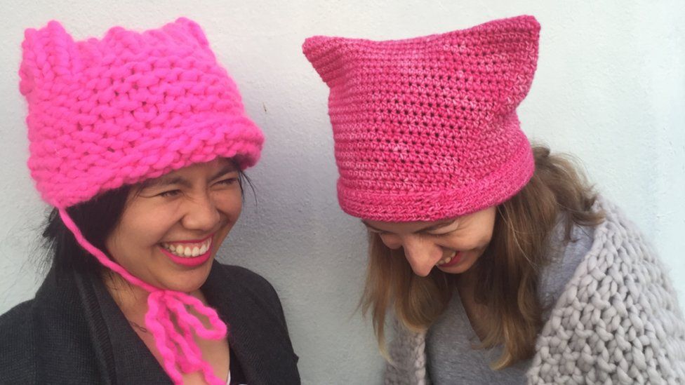 Pussyhat' knitters join long tradition of crafty activism - BBC News