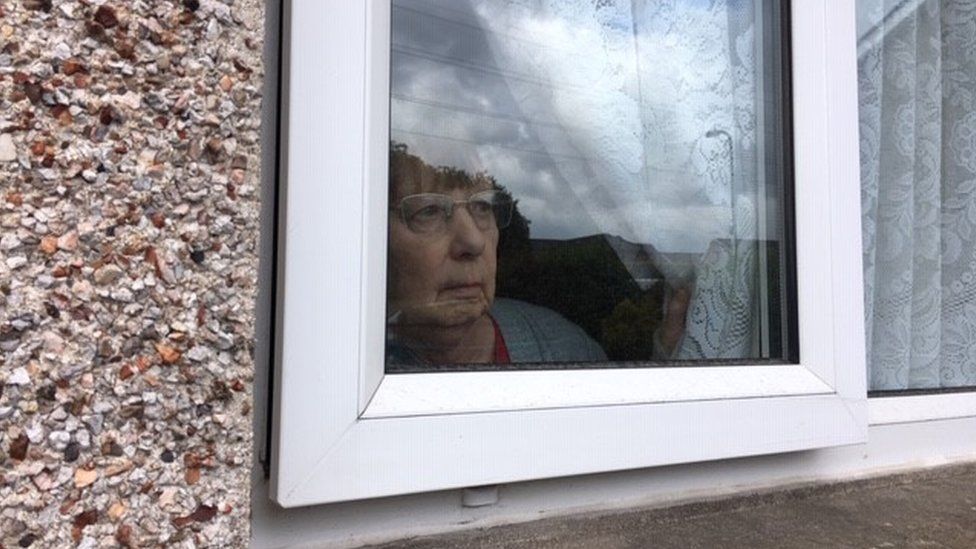 Carol Cray in her window