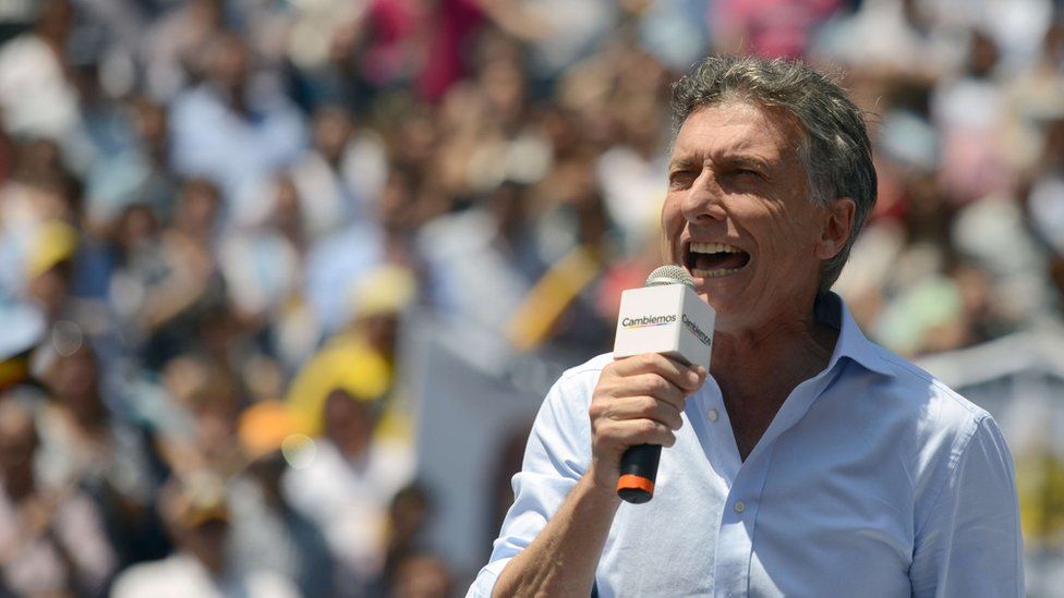 Buenos Aires Mayor Mauricio Macri, speaks during a rally in Buenos Aires, on November 7, 2015.