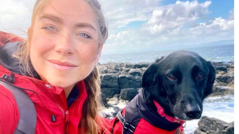 Ruby Free is conservationist and a member of the Surfers Against Sewage campaign group, pictured with her dog Isla