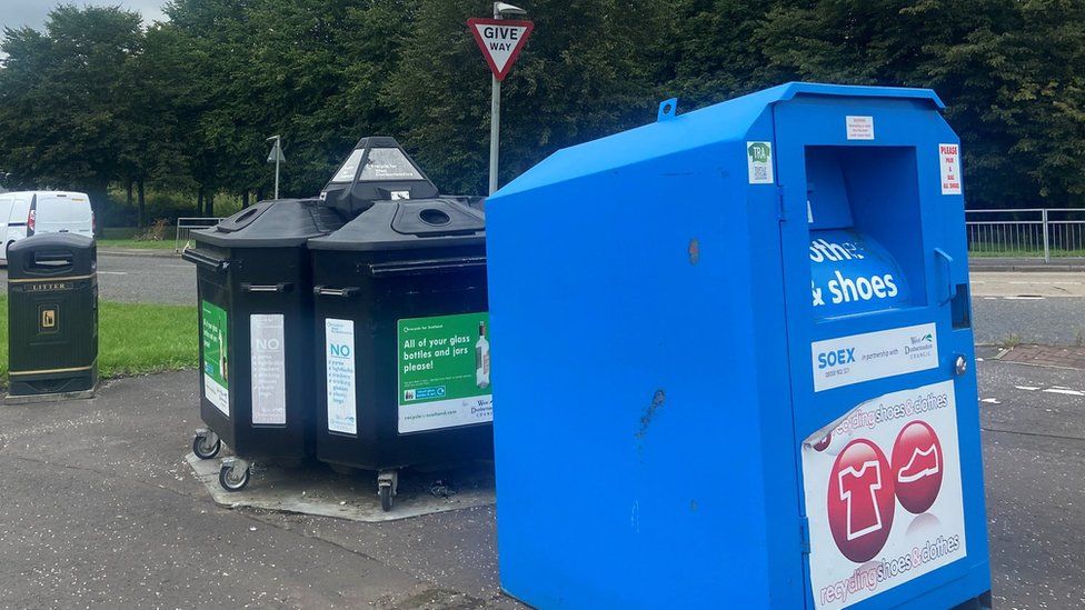 Recycling point in Clydebank