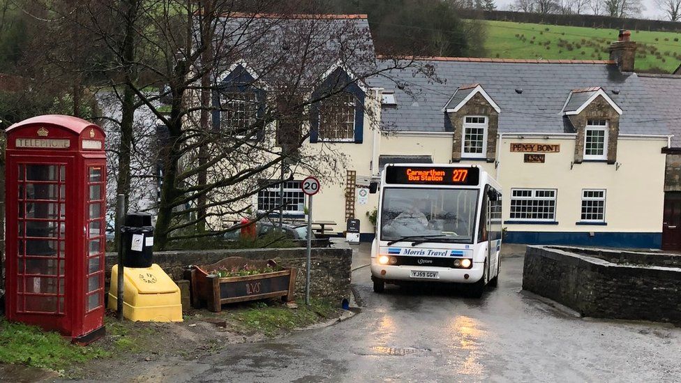 Photo of Llanfynydd's only bus