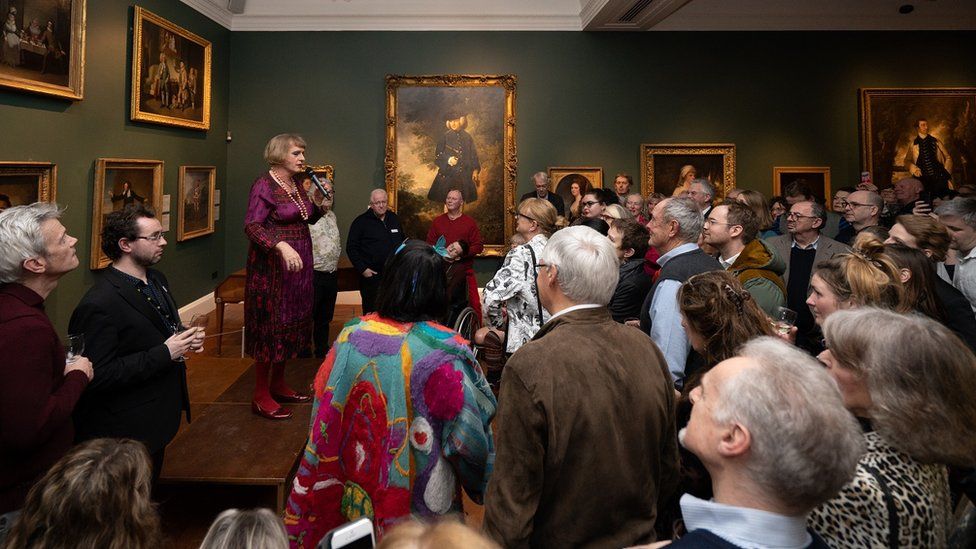 Grayson Perry speaks at the launch of his Grayson Perry: The Pre-Therapy Years exhibition