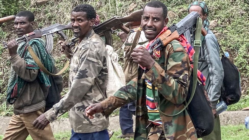 Members of an Amhara militia in Ethiopia - 14 July 2021