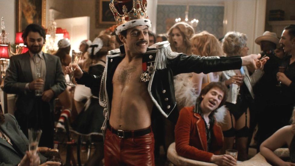 Rami Malek in a scene from Bohemian Rhapsody