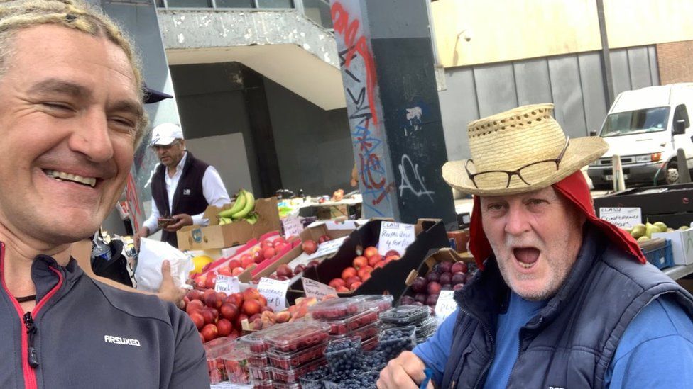 Paul and David the fruit seller in Sheffield