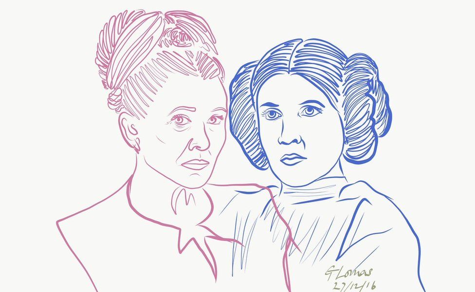 Sketch of Carrie Fisher's character Princess Leia
