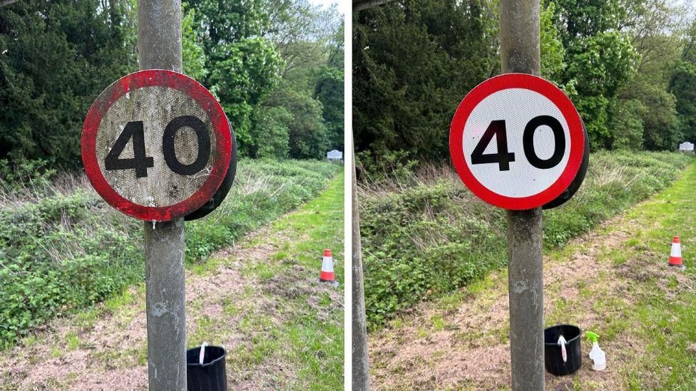 A 40mph signage cleaned