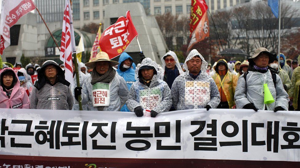 Farmers join protests against South Korea's president
