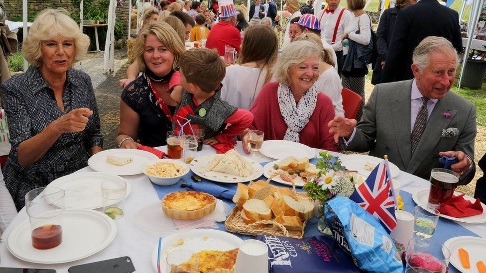 The Prince of Wales and Duchess of Cornwall at the street party