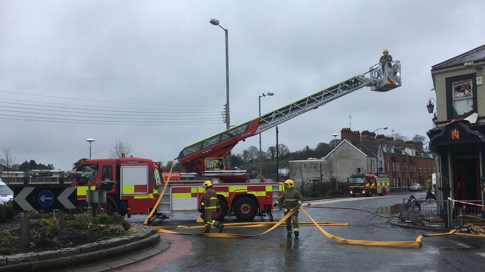Firefighters tackle blazes at bars in Bushmills and Armagh BBC News