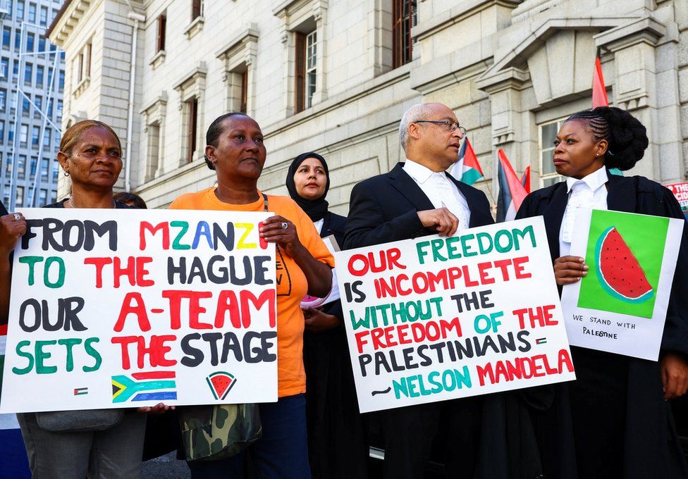 Legal fraternity and members of the public picket outside the Western Cape High court.