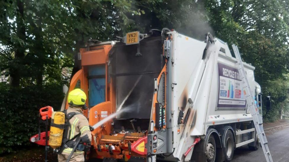 Canterbury Warning over batteries after recycling lorry fire BBC News