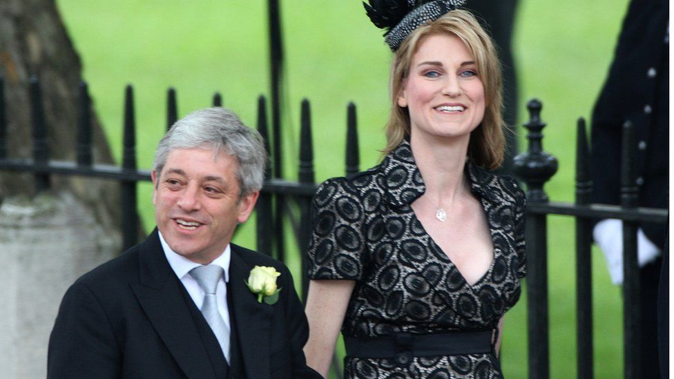 John Bercow, speaker of the House of Commons, and his wife, Sally, walking