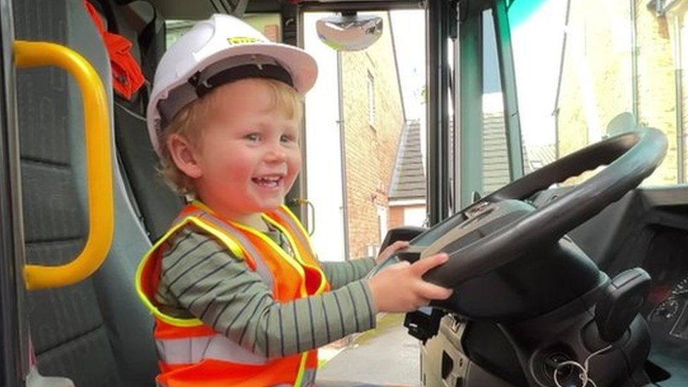 Harry on the bin lorry