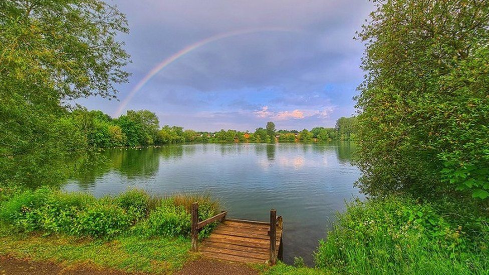 Rainbow over Balderton Lake