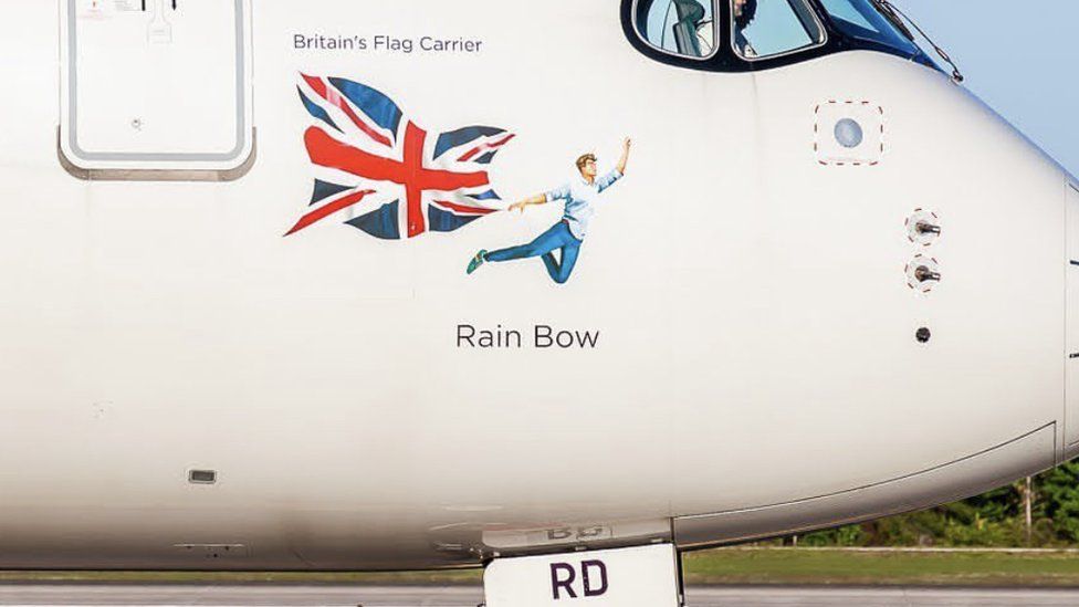 The Virgin Atlantic level   features 'Rain Bow', an LGBT character