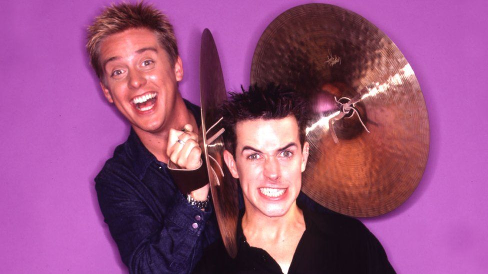 Dick and Dom with cymbals