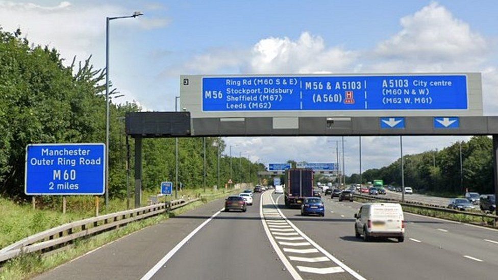 M56 crash: Driver dies after hitting stationary lorry - BBC News