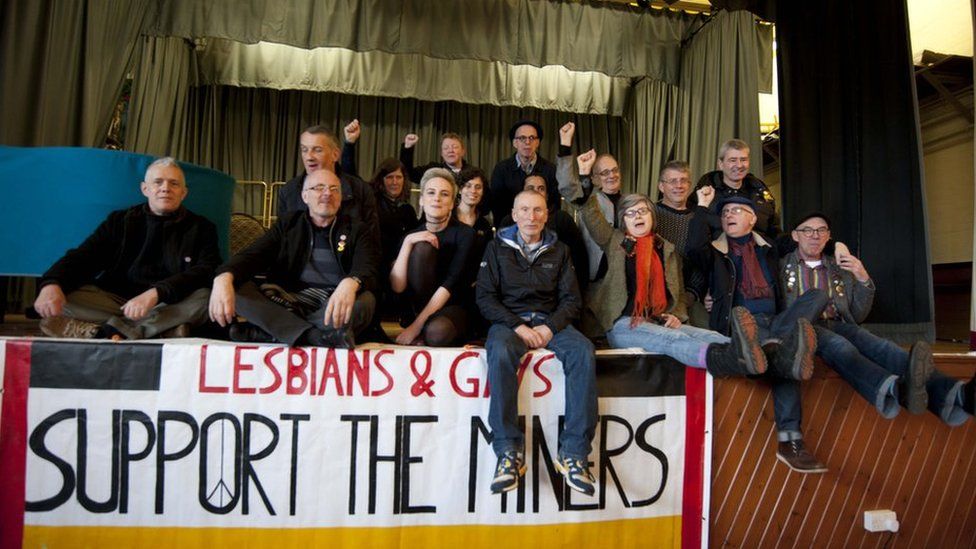 Lesbian and Gays Support the Miners visit to Onllwyn Welfare Hall in 2018