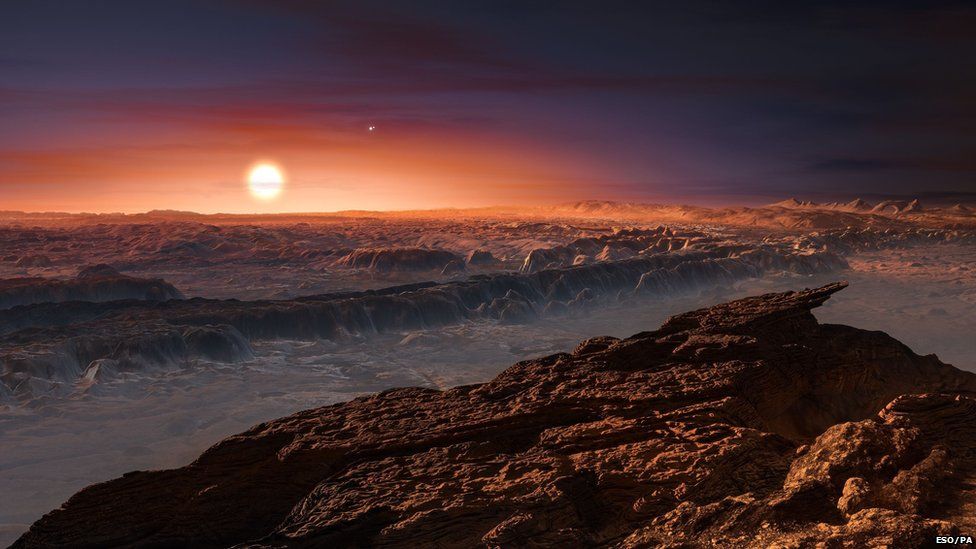 Artists impression of Proximi B, the rocky 'Earth-like' planet orbiting our second nearest star