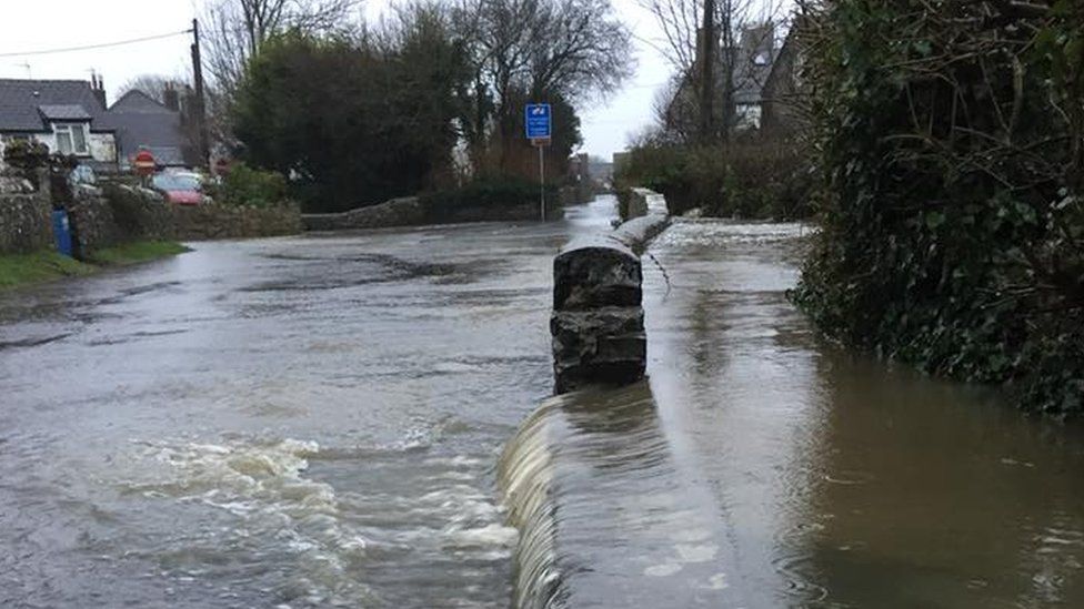 Localised flooding in Llantwit Major
