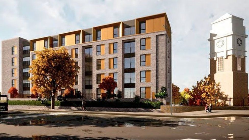 Artist impression of the planned flats for the Blackbird Yard development at Parrs Wood Lane, Didsbury