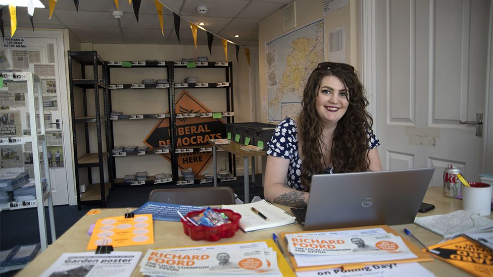 Chessie Flack working for the Lib Dems